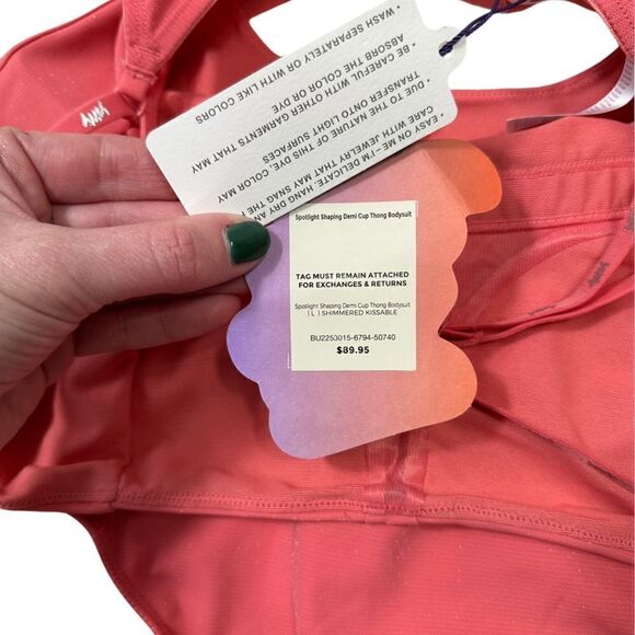 YITTY By Lizzo Pink Shimmer Spotlight Demi Cup Shaping Bodysuit - Picture 10 of 10